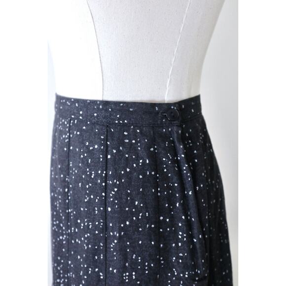Vintage 1980s A. Byer High Waisted Mermaid Midi Skirt Retro Dot Print - Picture 6 of 10